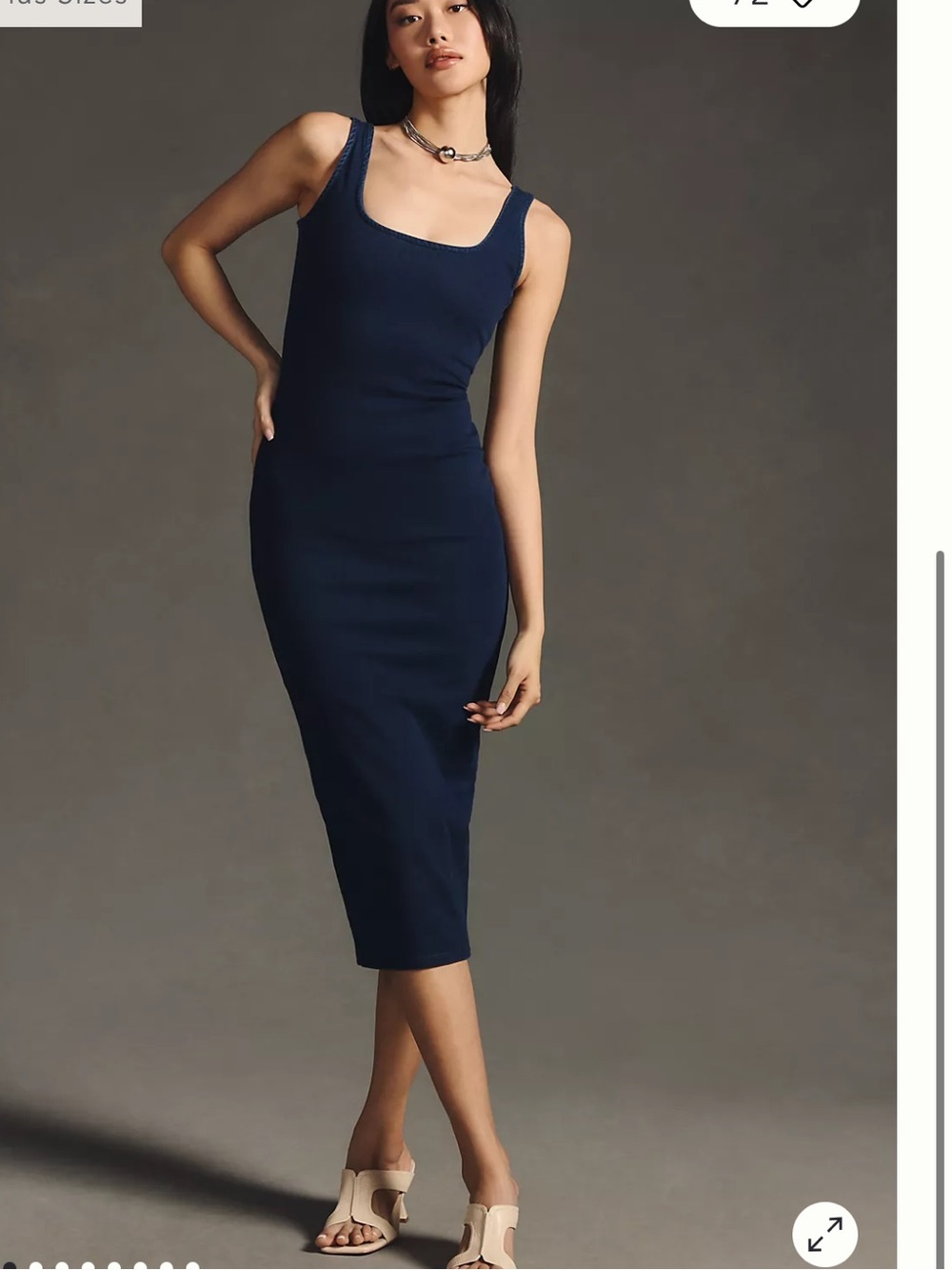 Good American Soft Sculpt Denim Midi Dress